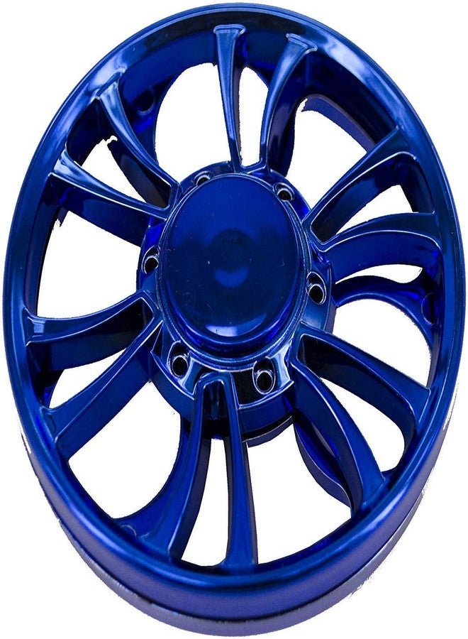 Premsons® Hand Spinner Desk Toy - High Speed Smooth Finger Spin Sensory Fidget Stress Relief Game Play for Kids & Adults - Birthday Party Gift - Plastic - Blue Fan - Image 2